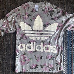 Jeremy Scott x Adidas sequin oversized t-shirt dress